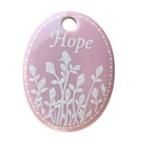 Longaberger 2005 Horizon Of Hope Pink Tie On With Original Box Vintage Charm